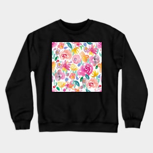 Flirty floral watercolour large Crewneck Sweatshirt